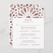 Neutral Brown Islamic Pattern Multi Event Wedding RSVP Kaartje (Voorkant / Achterkant)