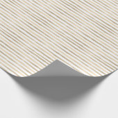 Neutral Brown Stripe Baby Gift Wrap Cadeaupapier (Hoek)