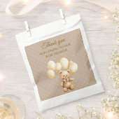 Neutral Brown Teddy Bear Baby Shower  Bedankzakje (Geknipt)
