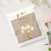 Neutral Brown Teddy Bear Baby Shower  Bedankzakje (Gezegeld)