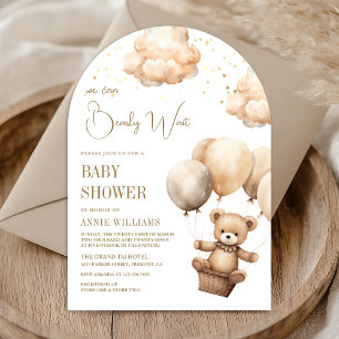 Neutral Brown Teddy Bear Balloons Arch Baby shower Kaart