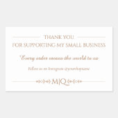 Neutral Brown Thank You | Minimal Small Business Rechthoekige Sticker (Voorkant)
