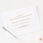 Neutral Brown Thank You | Minimal Small Business Rechthoekige Sticker (Envelop)