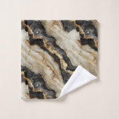 Neutral Browns Marmeren Gouden Folie look Bad Handdoek (Wasdoekje)