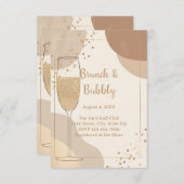 Neutral Brunch & Bubbly Details Card – Beige Informatiekaartje (Voorkant / Achterkant)