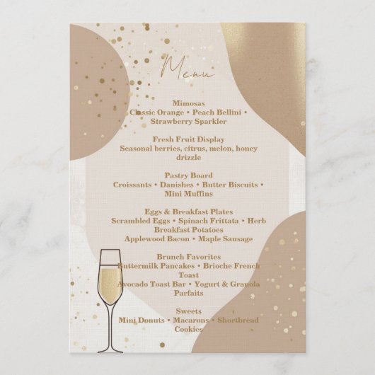 Neutral Brunch Menu Card – Minimalist Beige Kaart (Voorkant)