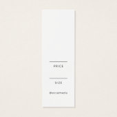 Neutral Business Clothing Logo Label Hang Label Mini Visitekaartjes (Achterkant)