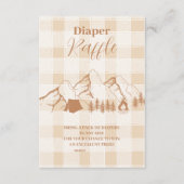 Neutral Camping Baby shower Diapper Raffle Informatiekaartje (Voorkant)