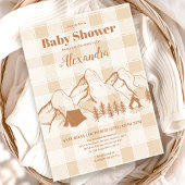 Neutral Camping Baby shower Invitation Kaart