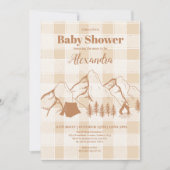 Neutral Camping Baby shower Invitation Kaart (Voorkant)