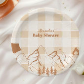 Neutral Camping Baby shower Papieren Bordje