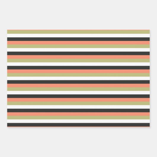 Neutral Cats & Pumpkins Mixed Halloween Patterns Inpakpapier Vel (Voorkant 2)