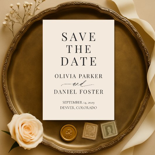 Neutral Champagne Wedding Save the Date