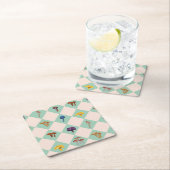 Neutral checks with assorted fungi kartonnen onderzetters (Insitu)