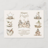 Neutral Christmas Collage Baby Show Diapper Raffle Informatiekaartje (Voorkant)