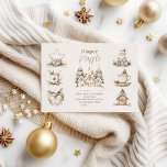 Neutral Christmas Collage Baby Show Diapper Raffle Informatiekaartje<br><div class="desc">Vier een baby shower met feestelijke charme door dit met de hand geschilderde kerstcollage-ontwerp. Met gezellige winterelementen zoals kousen,  huisjes,  cacao-mokken,  rendieren en de kerstman,  brengt deze lay-out een collectie rustieke vakantiellustraties samen in zachte taupe-tinten. Perfect voor een genderneutraal evenement met een warme,  grillige twist.</div>