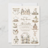 Neutral Christmas Collage Baby shower Kaart (Voorkant)