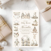 Neutral Christmas Collage Baby shower Kaart