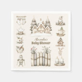 Neutral Christmas Collage Baby shower Servet (Voorkant)
