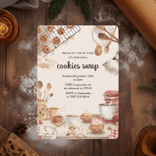 “Neutral Christmas Cookie Swap Kaart