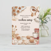 “Neutral Christmas Cookie Swap Kaart (Staand voorkant)