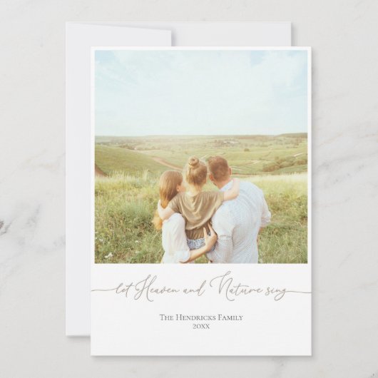 Neutral Christmas Holiday Kaart Custom Family Foto (Voorkant)