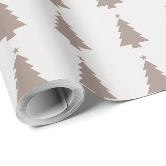 Neutral Christmas Trees Minimalist Wrapping Paper Cadeaupapier (Rol Hoek)