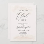 Neutral Cloud 9 Baby shower Kaart (Voorkant / Achterkant)