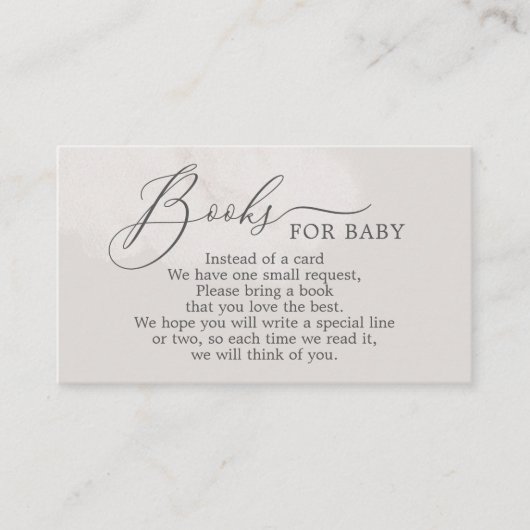 Neutral Cloud Baby shower Boeken voor Baby Kaart (Voorkant)