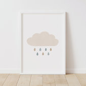 Neutral Cloud Blue Boy Nursery Decor Poster