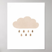 Neutral Cloud Boho Boy Nursery Decor Poster (Voorkant)
