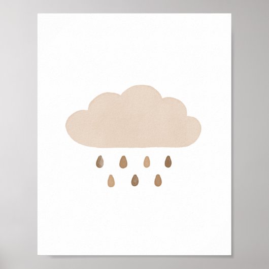 Neutral Cloud Boho Boy Nursery Decor Poster (Voorkant)
