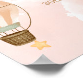 Neutral Cloud Hete Luchtballon Baby shower Welkom Poster (Hoek)