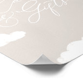 Neutral Cloud Negen Baby shower Kaarten en geschen Poster (Hoek)