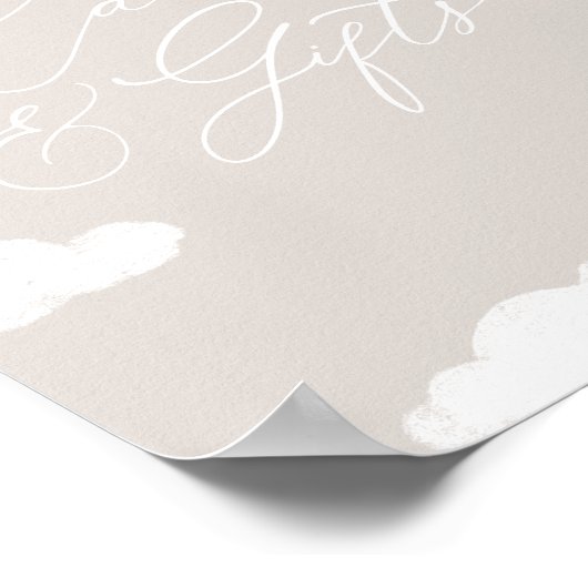 Neutral Cloud Negen Baby shower Kaarten en geschen Poster (Hoek)