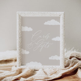Neutral Cloud Negen Baby shower Kaarten en geschen Poster