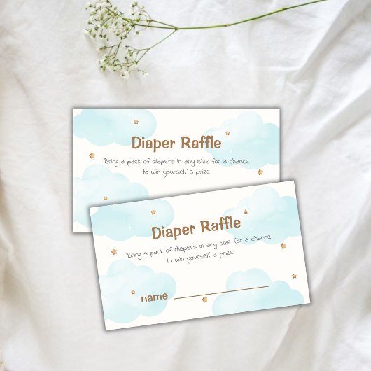 Neutral Cloud Negen Sterren Luier Raffle Baby show Informatiekaartje