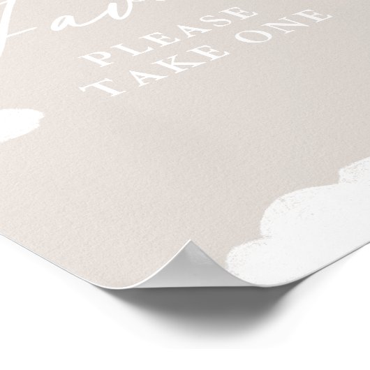 Neutral Cloud Nine Baby shower Favorieten Sign Poster (Hoek)