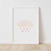Neutral Cloud Pink Girl Nursery Decor Poster