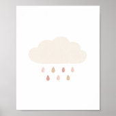 Neutral Cloud Pink Girl Nursery Decor Poster (Voorkant)