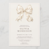 Neutral Coquette Bow Bridal Shower Kaart (Voorkant)
