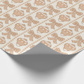 Neutral Coquette Christmas Bow Girly Boho Beige Cadeaupapier (Hoek)