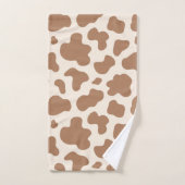 Neutral Cow Print Western Cowboy Beige Brown Bad Handdoek (Handdoek)