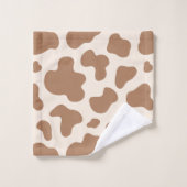 Neutral Cow Print Western Cowboy Beige Brown Bad Handdoek (Wasdoekje)