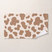 Neutral Cow Print Western Cowboy Beige Brown Bad Handdoek (Handdoek)