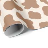 Neutral Cow Print Western Cowboy Beige Brown Cadeaupapier (Rol Hoek)