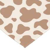 Neutral Cow Print Western Cowboy Beige Brown Korte Tafelloper (Hoek)