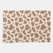 Neutral Cow Print Western Cowboy Beige Brown Theedoek (Horizontaal)