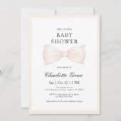 Neutral Cream Bow Baby shower Invitation Bedankkaart (Voorkant)