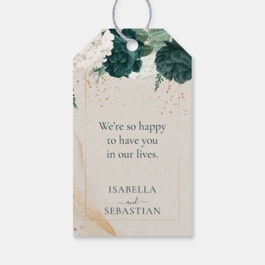 Neutral Cream Lavender Touch Emerald Green Cadeaulabel (Achterkant)